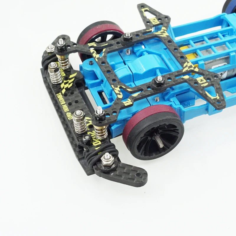 home made tamiya mini 4wd part carbon hanging front body lantern light weight dumper plate for MS MSL chassis 1/32 scale model 2