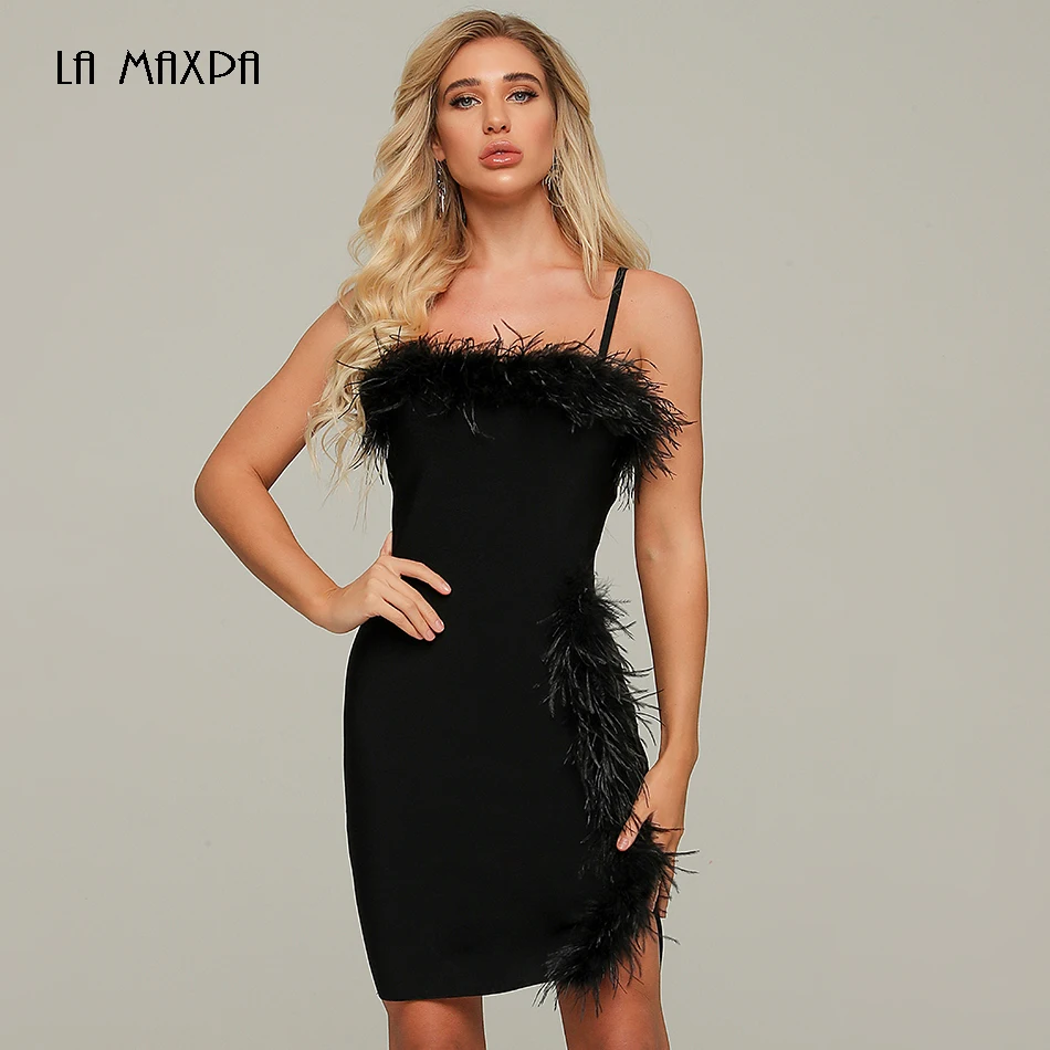 black strapless bodycon mini dress