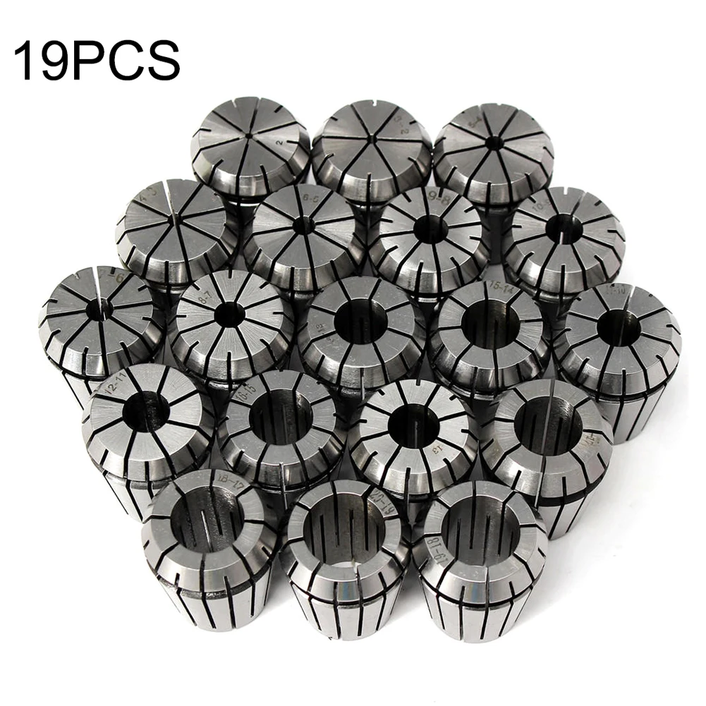 

19Pcs/set ER32 2~20mm Spring Collet Chuck Set for CNC Milling Lathe Professional Tool for Industrial Manufacturing