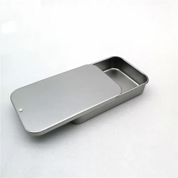 

A Variety of Styles Tin Small Empty Metal Tin Silver Black Slide Cover Flip Storage Box Case Organizer for Money Coin Candy Key