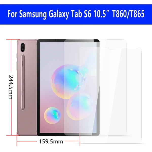 2 предмета в комплекте Защитная пленка для экрана из закаленного стекла для samsung Galaxy Tab S6 10,5 T860 T865 SM-T860 SM-T865 защитная пленка из закаленного стекла - Цвет: SMT865GHM2