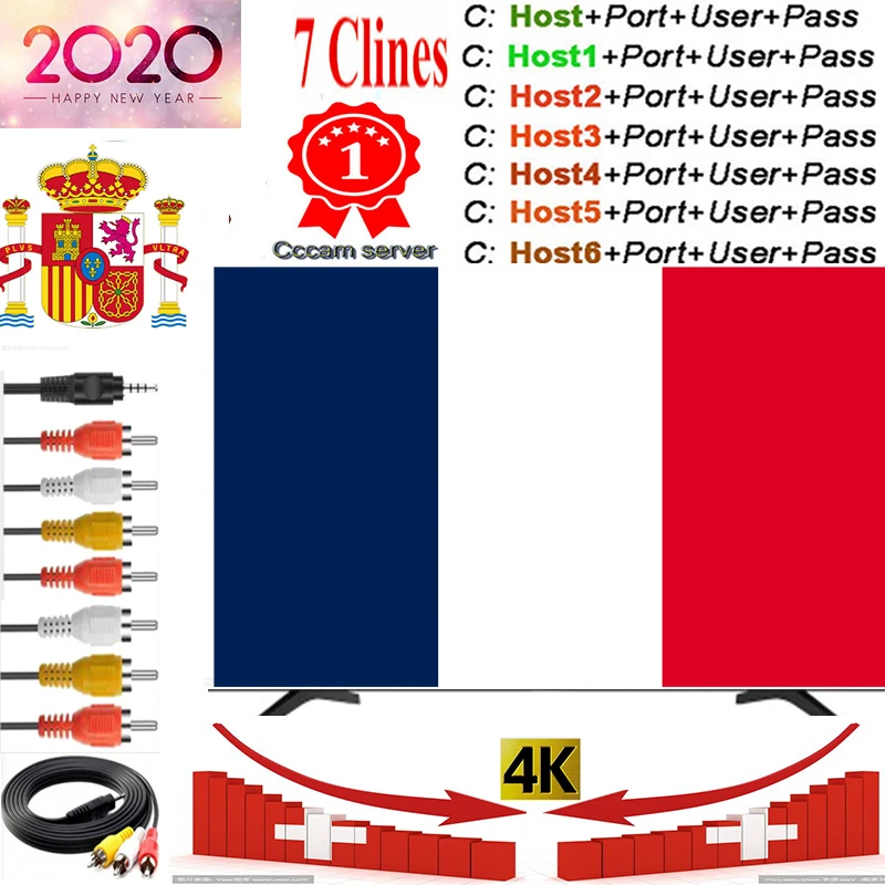 Cccam Europa 1 year Portugal DVB-S2 рецептор для Словакии cline для X800 x800s v7s ips2 спутниковый ТВ приемник европейские каналы