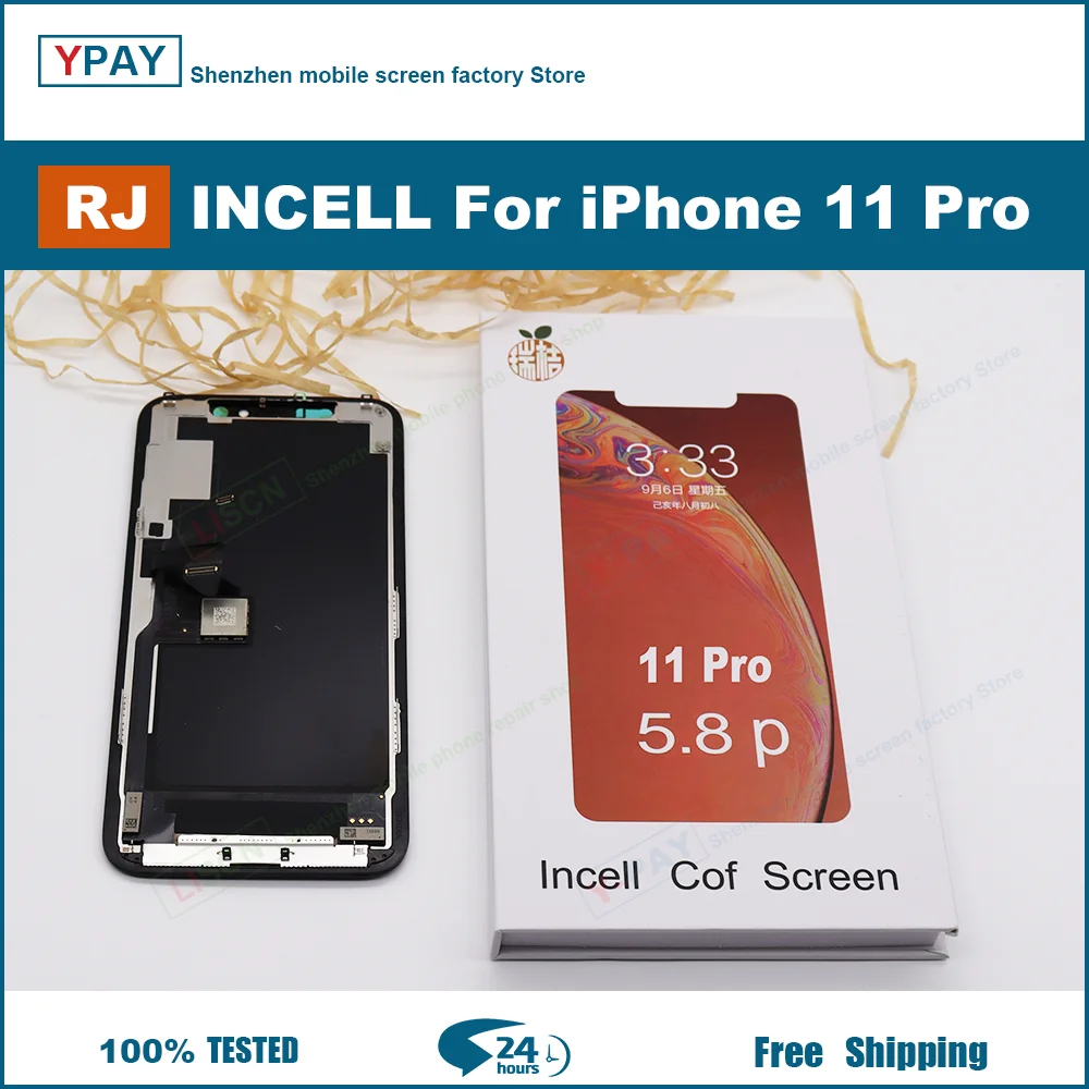 lcd cell phone RJ Screen For iPhone X Xs Max 11 12  LCD Display Touch Screen Digitizer Assembly No Dead Pixel Replacement Parts+Gift True tone screen for lcd phones by samsung