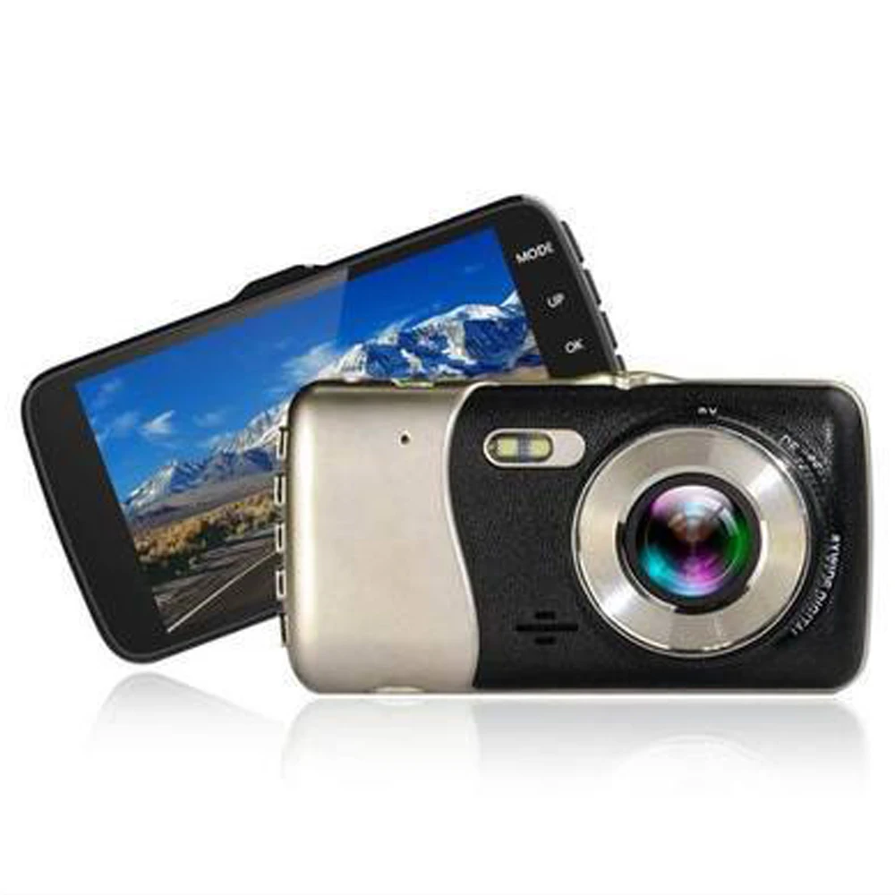 4,0 дюймовый ЖК-экран 170 градусов с двумя объективами 1080P камера Автомобильный видеорегистратор g-сенсор высокой четкости