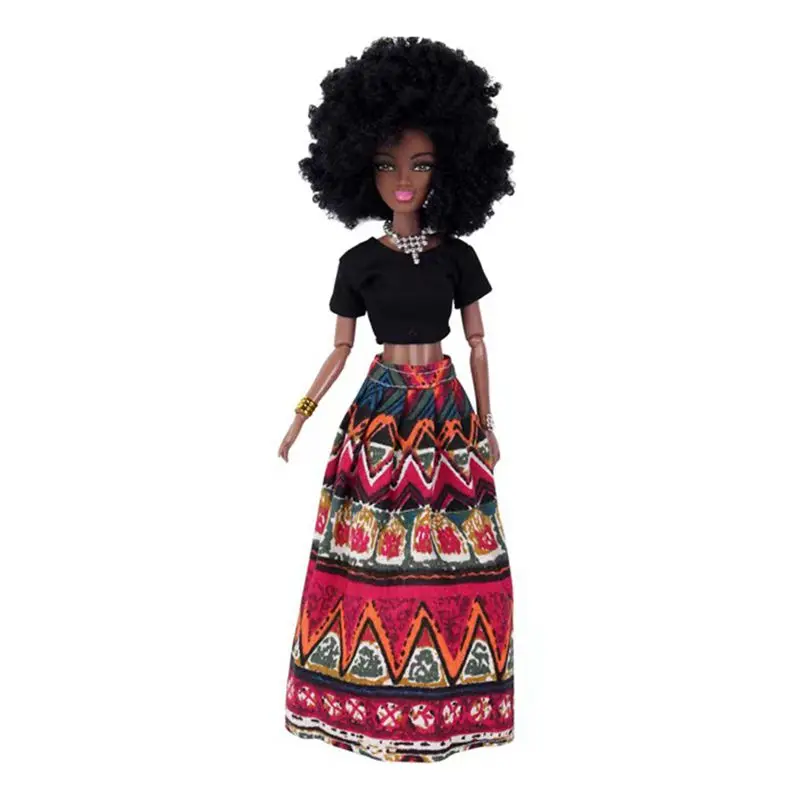 Movable Joints African Black Doll For American Dolls Accessories Nudy Body With Clothes For Barbie Toy Girl Pretend Kid Toy Gift 5