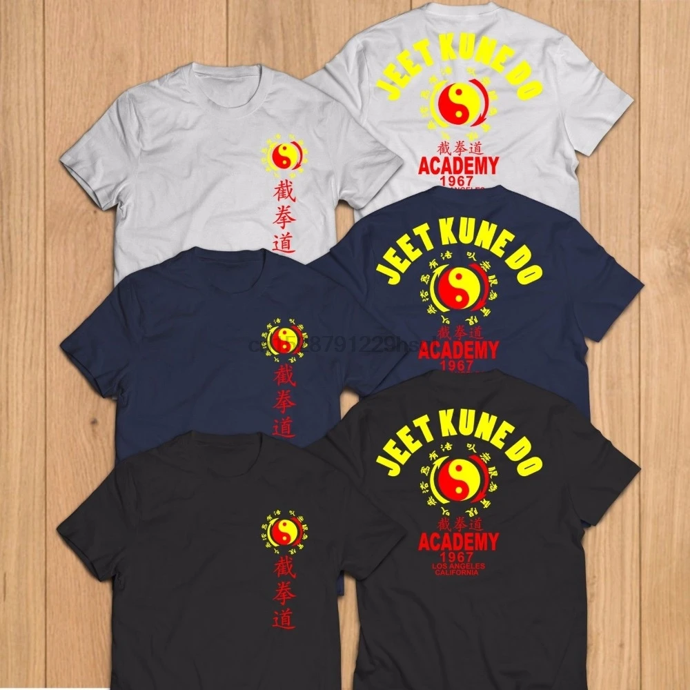 Модный Приталенный топ из 100% хлопка новинка Jeet Kune Do Academy Брюс Ли боевые искусства