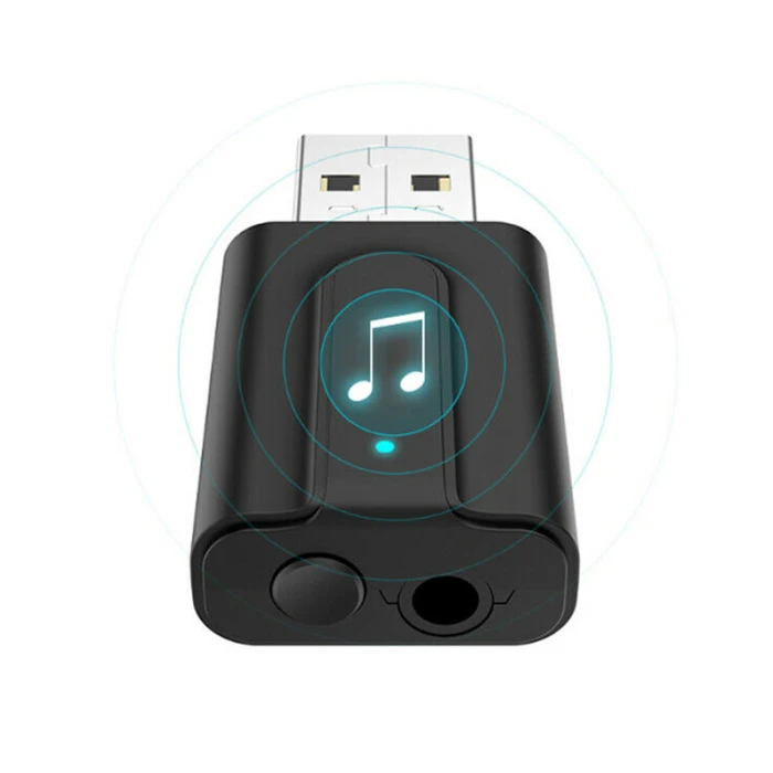 2 в 1 USB Bluetooth V5.0 приемник передатчик автомобильный беспроводной аудио AUX адаптер DQ-Drop