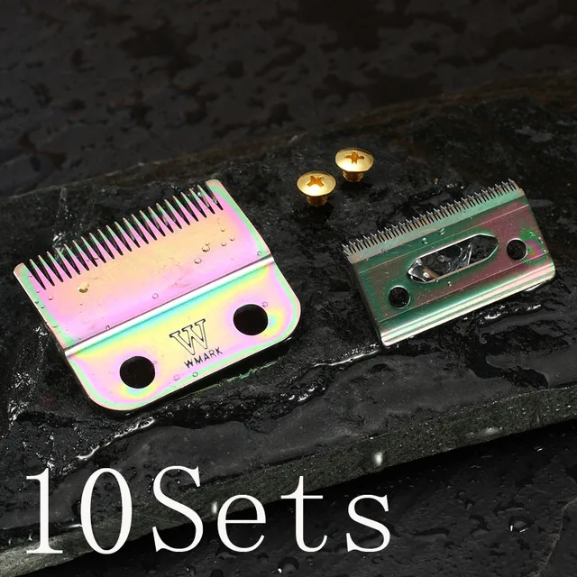 Professional WMARK 2-Hole Hair Clipper Blade rainbow color silver color golden color replace blade W-2 for professional clipper W-2C 10 set