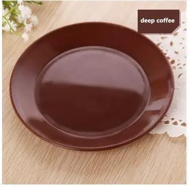 F511 Deep coffee FEIGO, 1 шт., обеденные тарелки, красочная посуда, фруктовое блюдце, пищевые пластиковые тарелки для закусок, кухонные принадлежности, тарелки F511 - Цвет: F511 Deep coffee