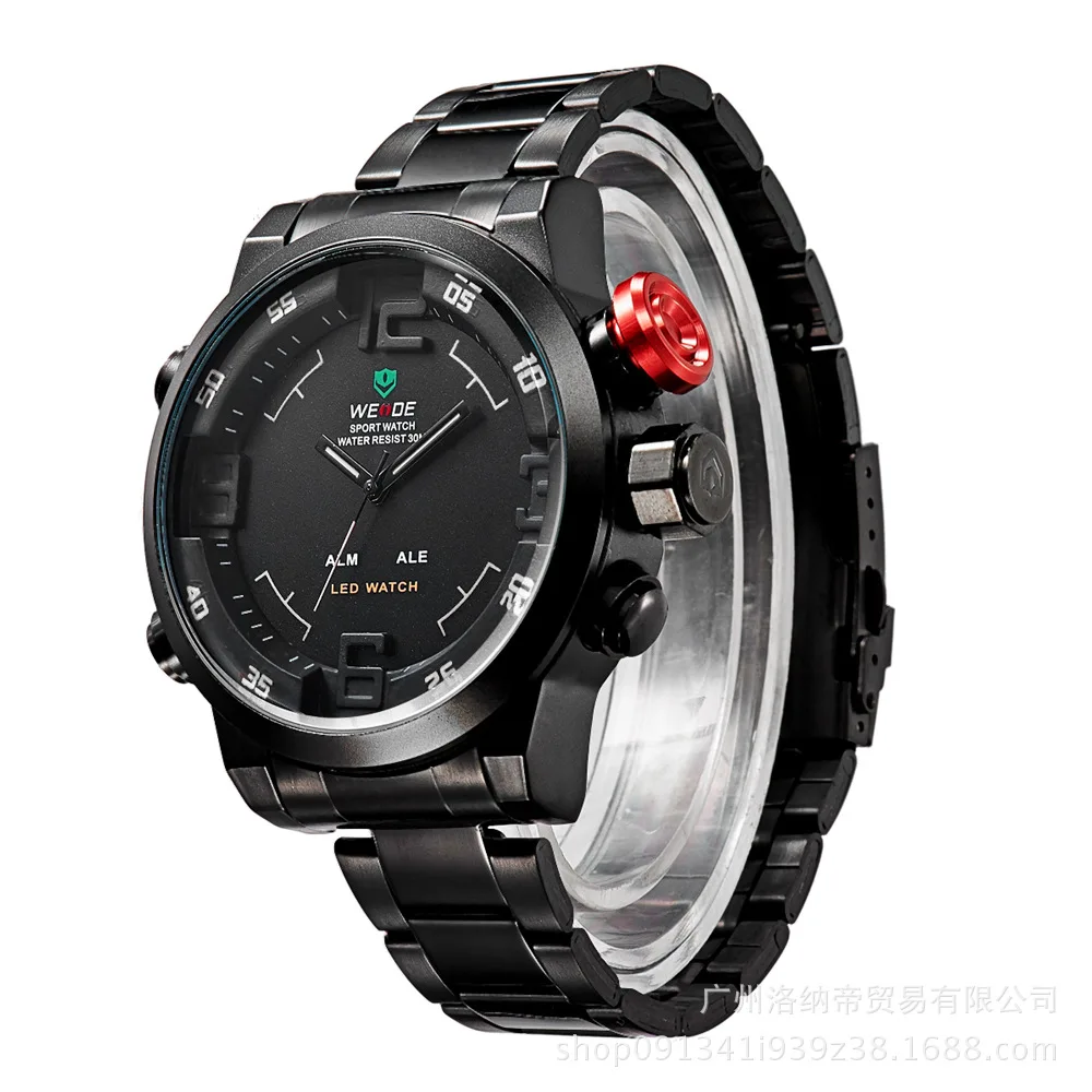 

Granville Weide Original Factory Genuine Product Men Multi-functional LED Sports Waterproof Alarm Clock Night Light Steel Watch