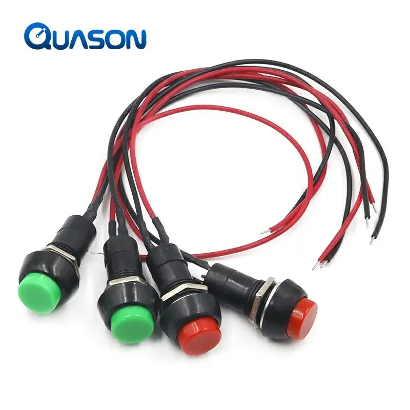 12mm Push button switch waterproof small car circuit wire speaker electrical mini boat shape round line PBS-11B PBS-33b ► Photo 2/5