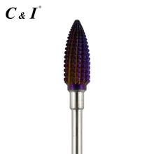 Сверло для ногтей с фиолетовым покрытием Texas Tornado для электрической маникюрной машины, размер Экстра грубая-XC
