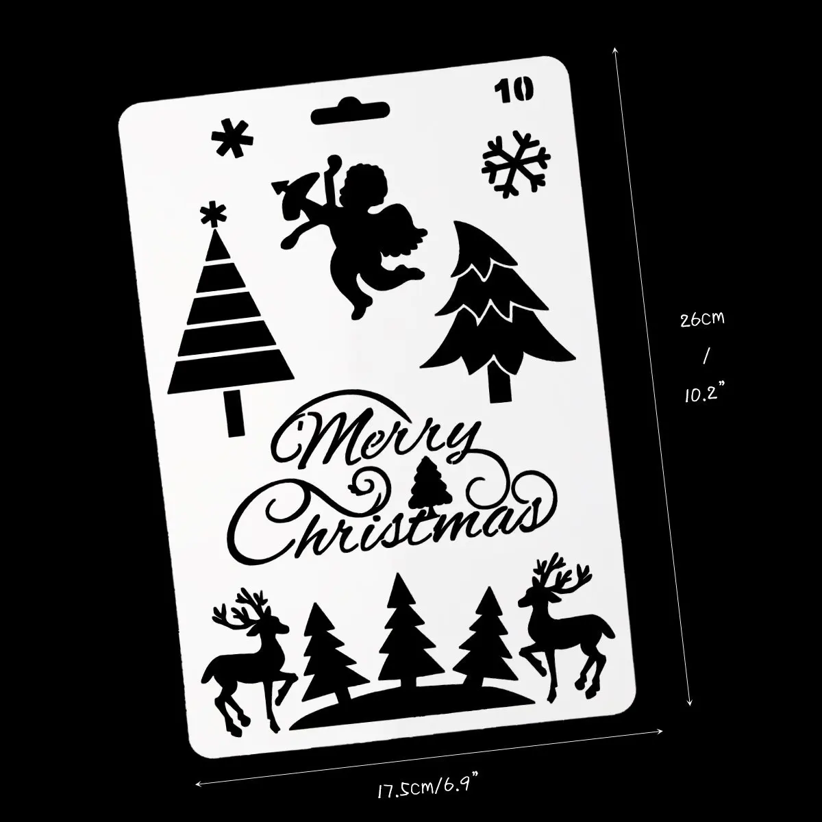Christmas Series Painted Template Hollow out DIY Album Lace Ruler Shouchao Bao Hand Account Mapping Spray Mode