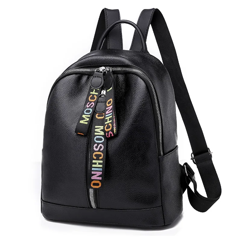 Стиль модный рюкзак Для женщин Pu Мягкий Кожаный Рюкзак Школьная Сумка, коллежд Стиль красивые универсальные простые буквами Backpac