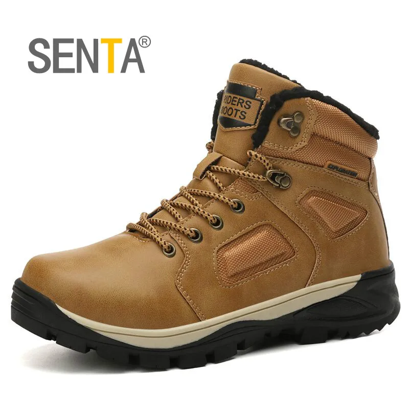 Зимние мужские треккинговые ботинки водонепроницаемые альпинистские плюшевая