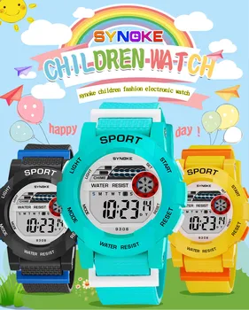 

SYNOKE 2019 New Fashion Sports Watches For Children Boys Student Waterproof Sports Watch LED Digital Date Wristwatch