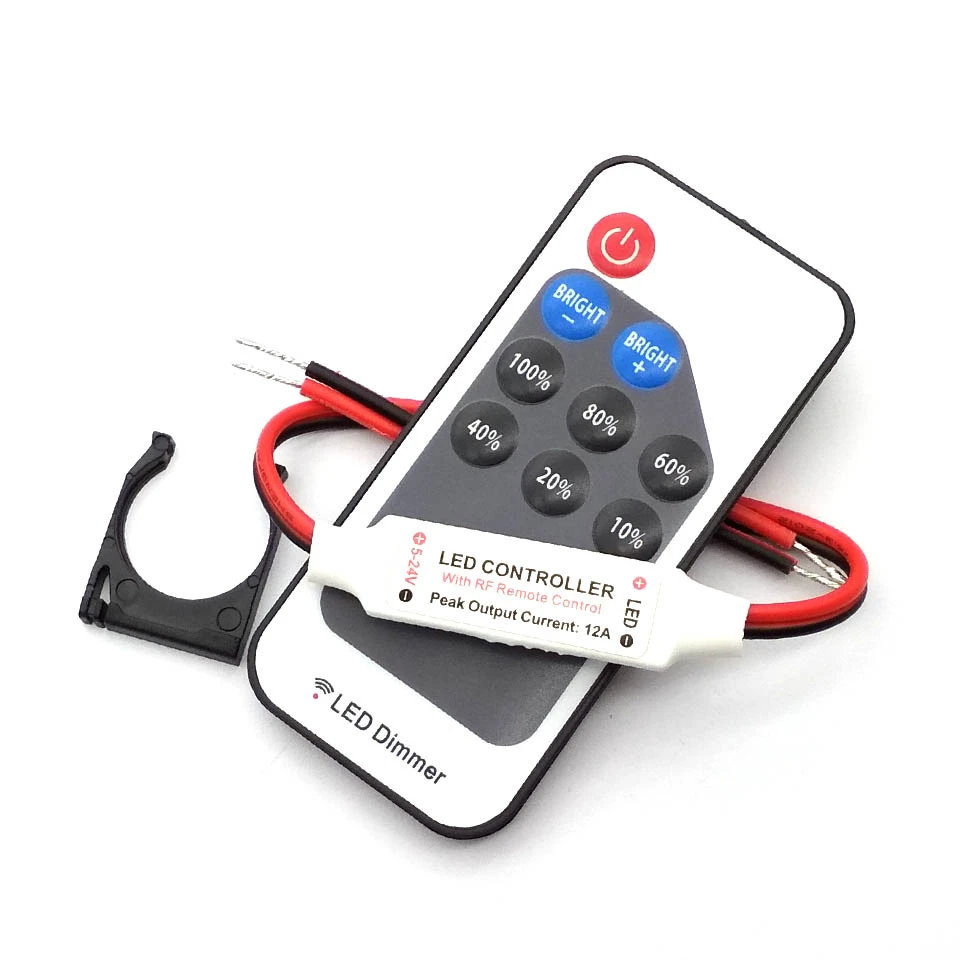 12v Rf Wireless Remote Control Inline Led Strip Dimmer 10level Bright