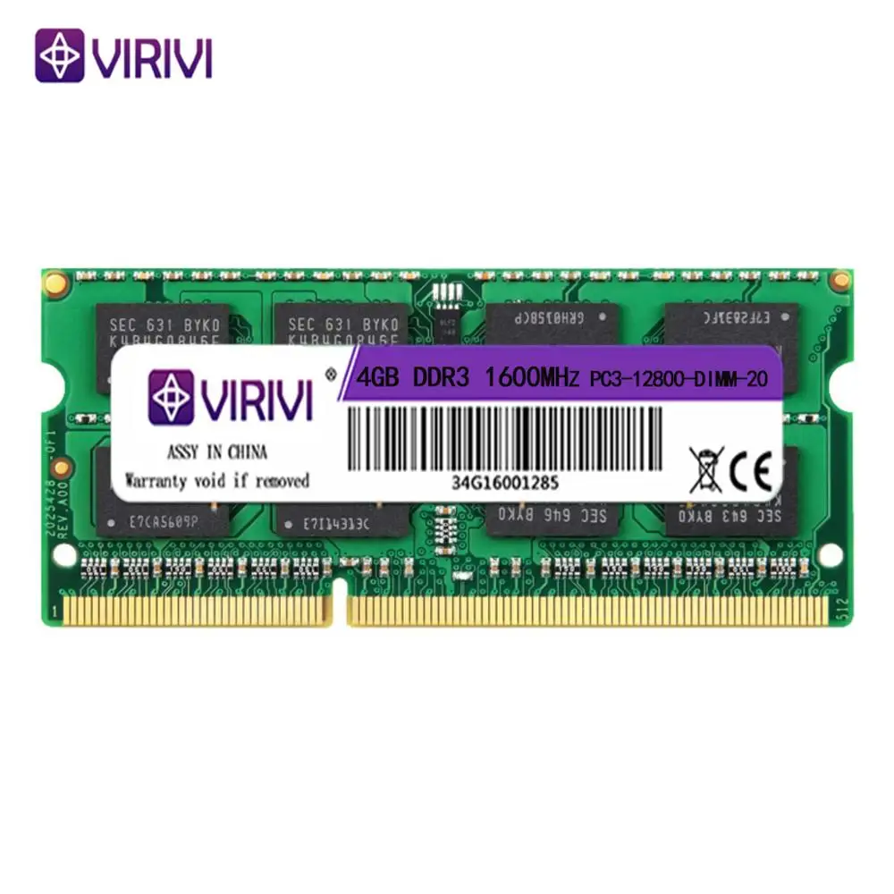 VIRIVI DDR3 DDR4 2G 4GB 8GB 1333, 1600, 1866, 2133, 2400, 2666Mhz SO-DIMM 1,35 V 1,5 V 1,2 V Notebook RAM 204Pin portátil núcleo de memoria kit