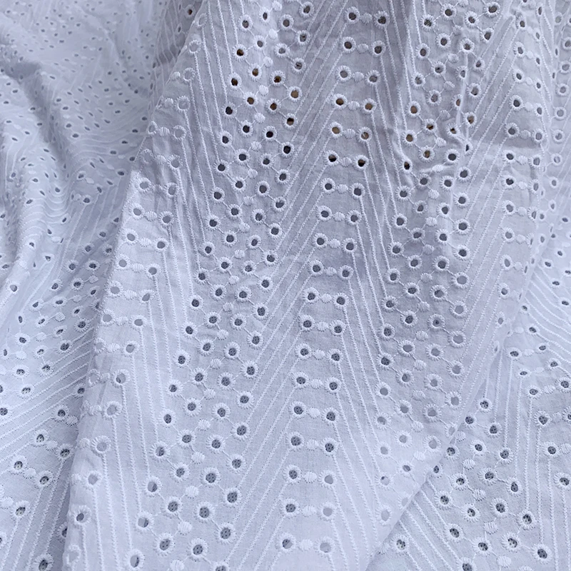 100% Cotton Eyelet cloth Embroidered Lace Fabric DIY lace dress material FACTORY SALES | Дом и сад