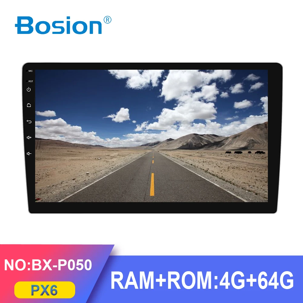 Bosion PX6 4G + 64G 10,1 дюйма 1 DIN для универсального автомобиля dvd Android 9,0 автомобильный аудио с gps и RADIO BT головное устройство wifi USB SWC gps навигация