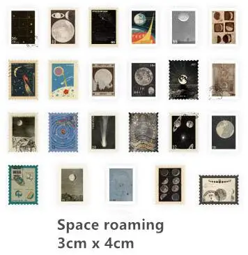 Space Roaming 46 шт./упак. музея серии журнал декоративные Стикеры s Скрапбукинг ярлыком дневник канцелярские принадлежности для альбома Ретро штамп наклейка с изображением растений - Цвет: Space Roaming