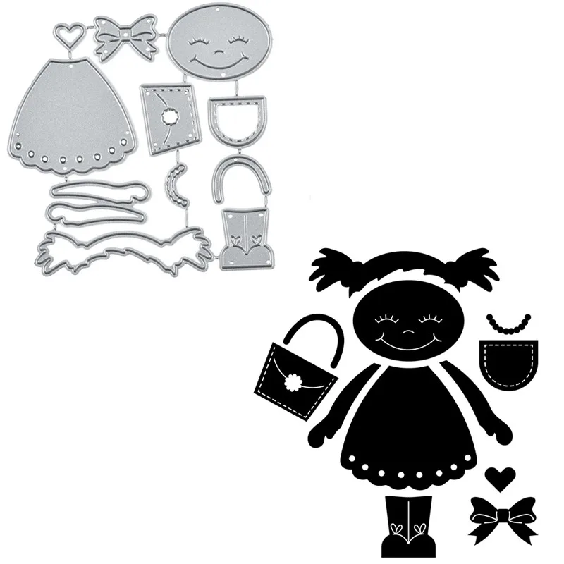 

YaMinSanNiO Metal Cutting Dies 2019 Baby Girl Carry Bag Marry Christmas Dies Scrapbooking Album Die Cut Embossing Stencil Decor
