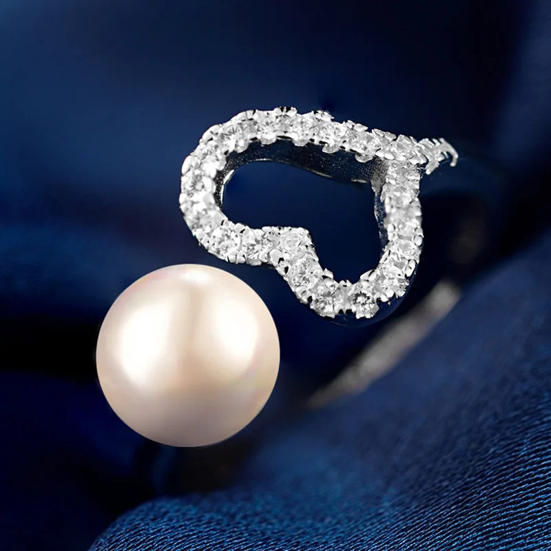 Bague Ringen, дизайн, регулируемые кольца с отверстием, циркониевые 925 пробы, серебряные ювелирные изделия с натуральным жемчугом 6 мм, свадебные украшения