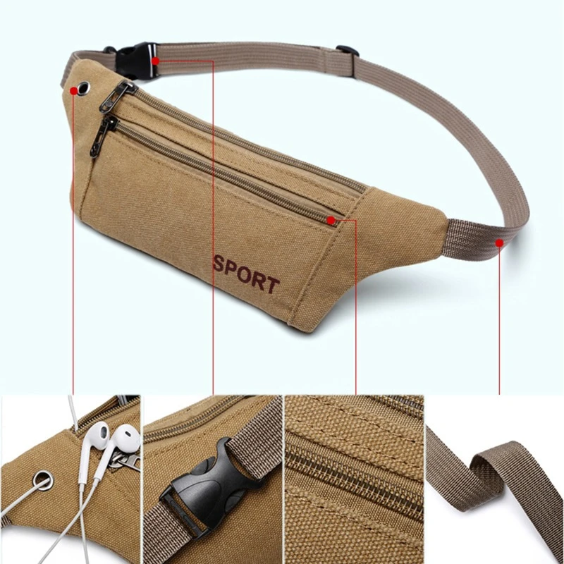 Waist Bag Sports Pack Zipper Multifunctional Outdoor Shoulder Slant