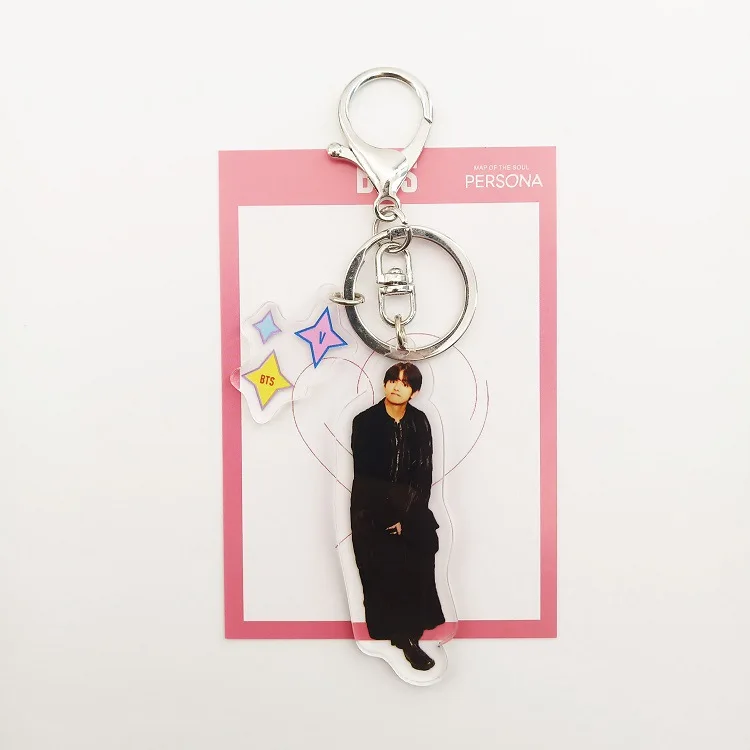 Фиолетовый Kpop bangtan boys "RM" V "JIN" и т. Д. Персонализированный брелок в виде фигуры для женщин и мужчин ювелирные изделия Bangtan аксессуары-фурнитура - Цвет: Фиолетовый