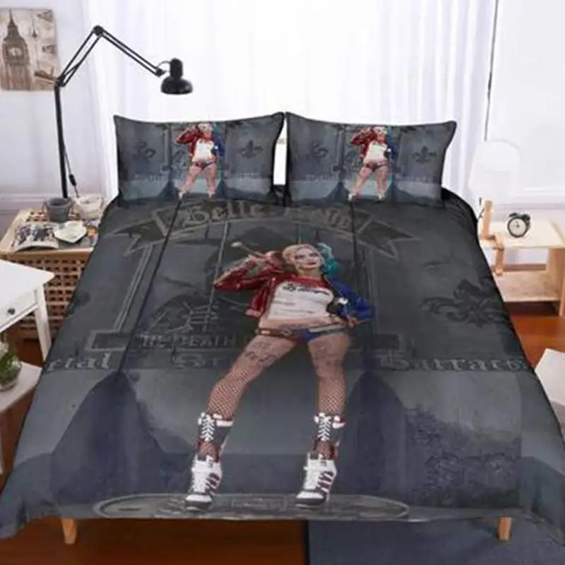 3 шт. 3D мультфильм Постельное белье 140x210 см/180x210c/172x218 см/135x200 см/200x229 см Удобная Лоскутная наволочка Постельное белье s - Цвет: Серый