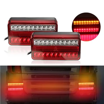 

2x 12V Car Tail Light Brake Light Reversing Indicator Light Turn Signal Lamp LED Tail Lamps ABS Black Yellow Red Blue