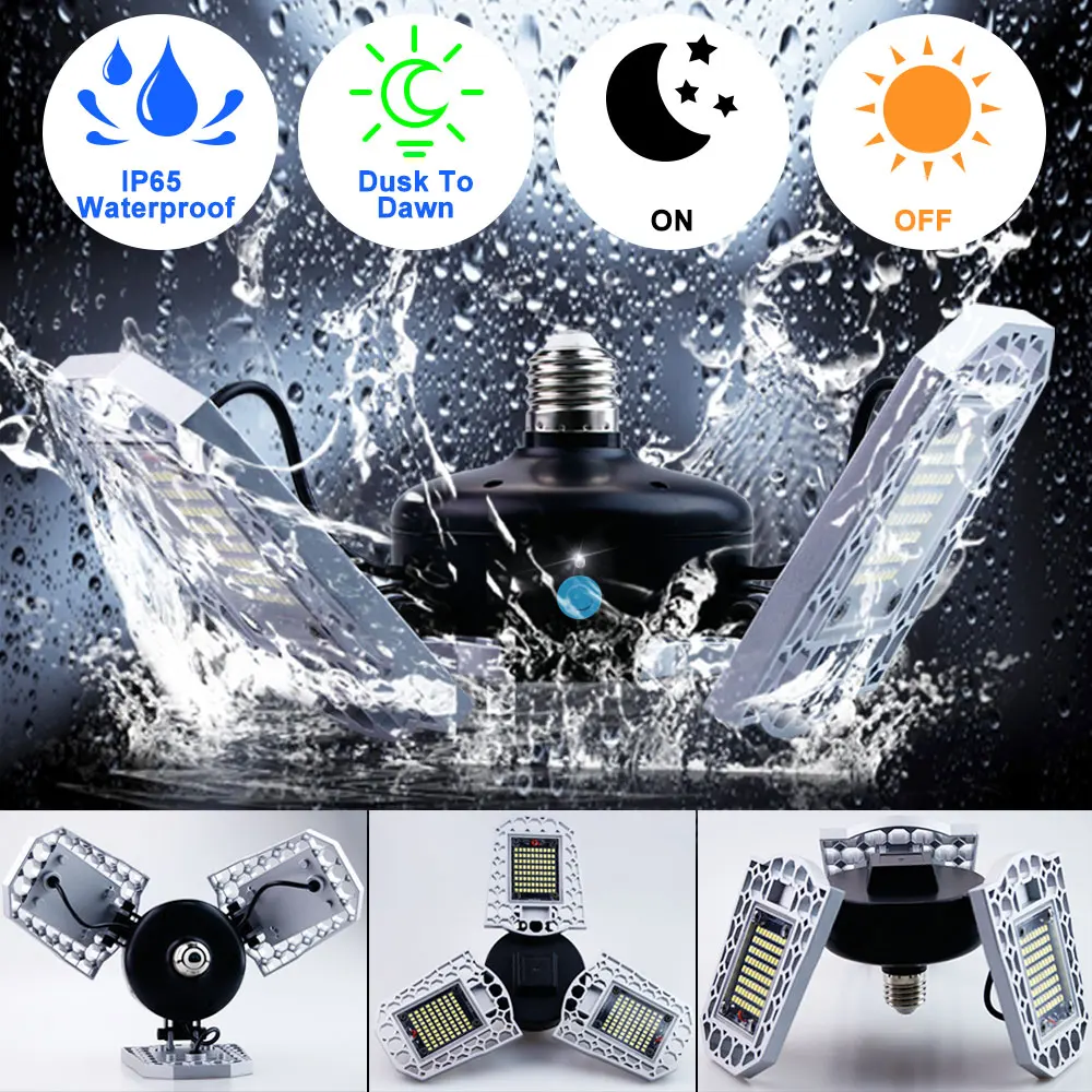 

Bombilla LED E27 Bulb UFO Lamp Deformable Garage Light LED Waterproof IP65 AC100-277V 60W 80W 100W LED Industry Warehouse Lamp