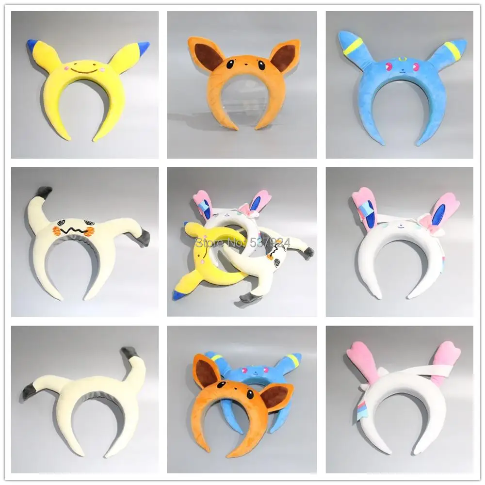 Новинка головной убор Pika Mimikyu Sylveon Umbreon Eevee 19x17 см повязки для волос обручи плюшевая