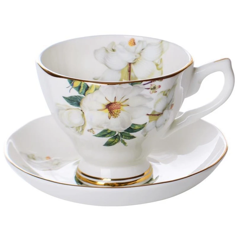 Fine Bone China Coffee Cup Saucer Funny Fashion Design Coffee Cup Wave Cup Dish - Цвет: White Rice Cotton
