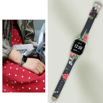 

Muti-Color Replacement Genuine Leather Watch Band Strap ForFitbit Versa Lite SE Watch