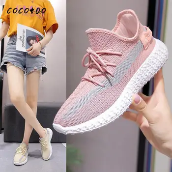 

2020 Summer New Breathable Sports Shoes Female Running Dad Student Korean Version Of Wild Casual Coconut Shoes Ins Tide
