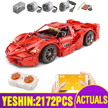 

APP RC Technic Car Compatible With Lepining MOC-5889 Red Racing Sport Car Set Model Kids Christmas Gift Building Blocks Bricks