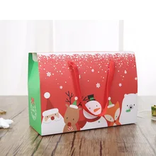12 шт., Рождественский мешок для конфет и печенья с изображением снеговика, Подарочная коробка для вечерние бумажные открытки, большой Рождественский пакет, коробка
