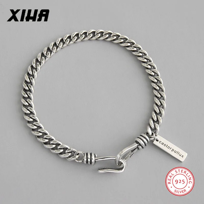 925 пробы Серебряный BFF брелок лучшие друзья браслеты для девочек женские дизайнерские ювелирные изделия Роскошные кубинские цепи пара браслет для влюбленных