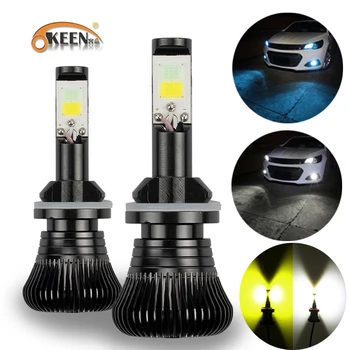 

2Pcs 12V Car High Power 40W COB LED Fog Light Bulb White Ice Blue Amber Dual Color LED H7 H11 9005/9006 H1 H3 880/881 Fog Lamp