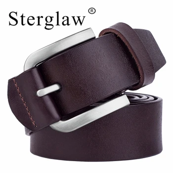 

110-125*3.8cm Men Belt For Men Cowskin Genuine Leather Personality Men belt Buckle Quality Male Brown Strap Vintage Jeans C106