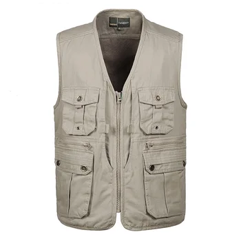 

2019 new hot style vest men more than cotton vest pocket tongkou v-neck vest