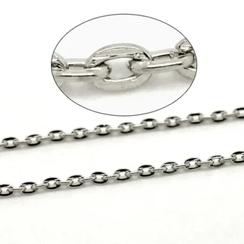 

8Seasons Iron Based Alloy Open Link Cable Chain Findings Silver Color DIY Making Necklace Chain Extension Jewelry 3x2mm, 10 M