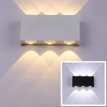 12 Вт светодиодный настенный светильник наружный водонепроницаемый светильник ing IP65 черно-белый алюминиевый настенный светильник для крыльца сада современный светодиодный настенный светильник