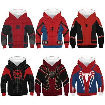 

Big Size SPIDERMAN Boys Hoodies Teens 9 Styles Autumn Hooded Sweatshirt For Boys Kids Coat Long Sleeve Pullover Tops Clothing