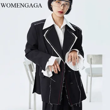 

loose Women Burr Split Joint Temperament Blazer Lapel Long Sleeve Loose Fit Jacket Fashion Tide Spring Autumn 2020 4UV2