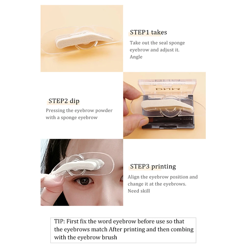Double Color Eyebrow Powder Makeup Palette Natural Brown Eye Brow Enhancers 3D Eye Brows Shadow Cake Beauty Kit with Brush