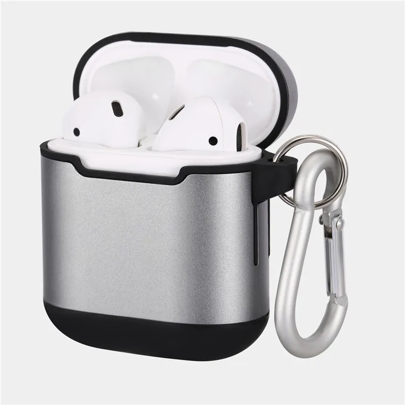 For Apple AirPods Air Pods Case Soft Silicone+ Luxury Metal Hard Shell Protection Cover for AirPod Case Earphone Earpods Case