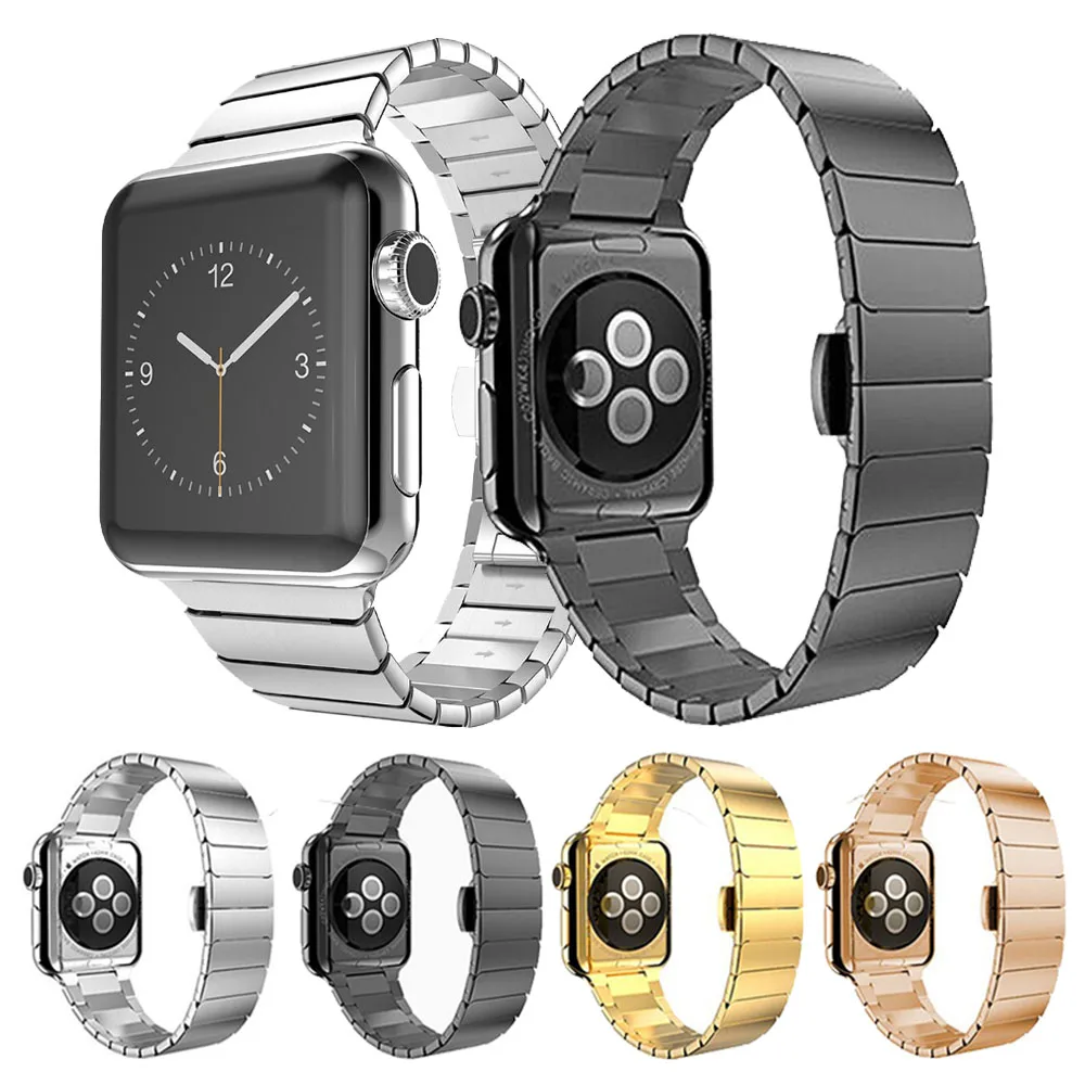Ремешок из нержавеющей стали для Apple Watch Band 44 мм 40 металлический браслет Iwatch 42 38 5 4 3