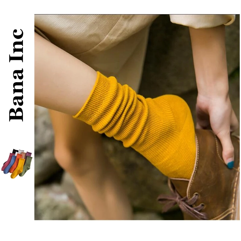 Зимние женские носки из хлопка в Японскую полоску Рождественский подарок Модные